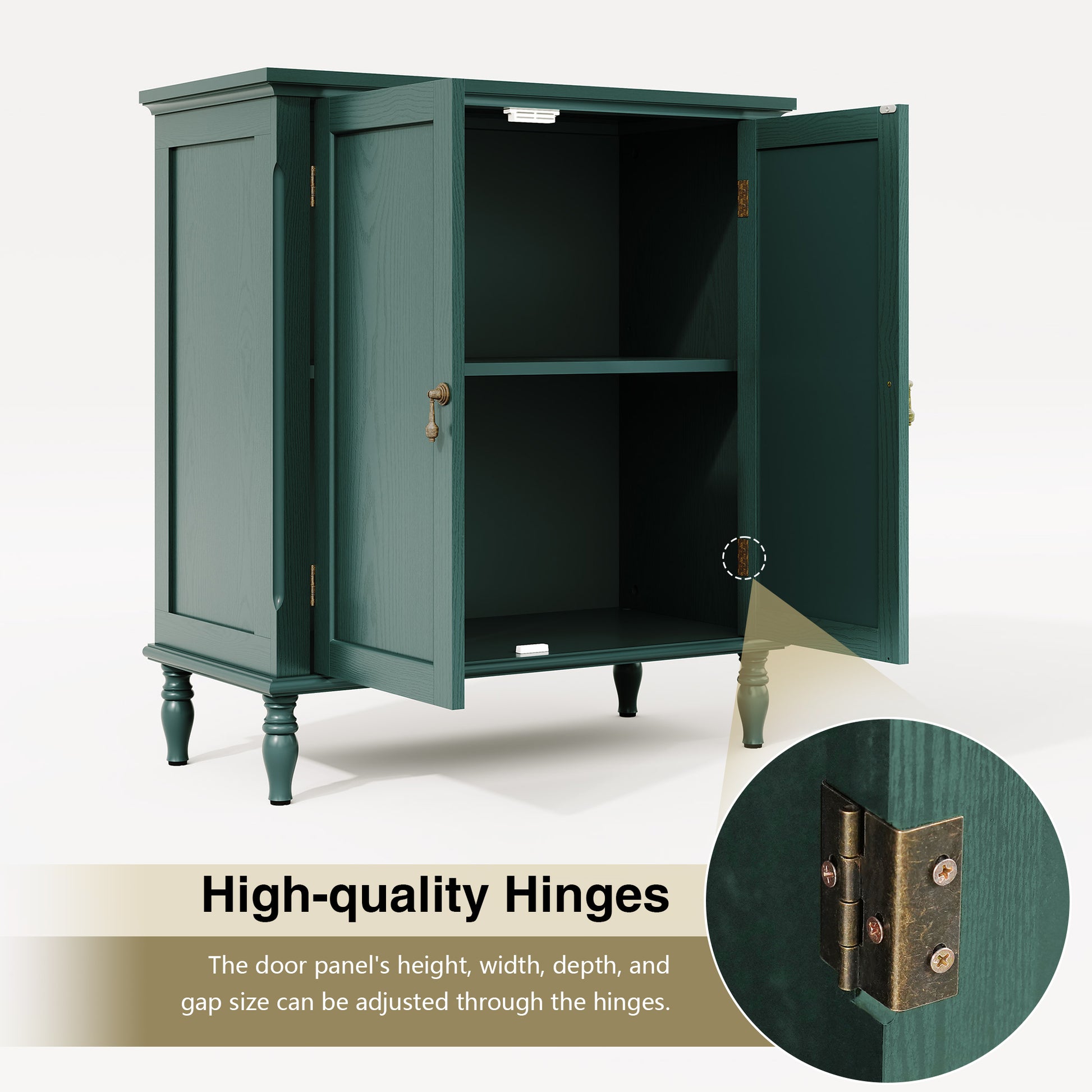 CBJCBJ Retro 34" Sideboard Buffet Cabinet with Storage, Accent Cabinet for Dining Room, Living Room,Green