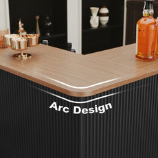 HLR L-Shaped Home Bar Cabinet with Fridge Space, 4-Tier Corner Bar Unit Wine Cabinet with Storage