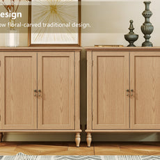 HLR 31.5'' Large Sideboard Buffet Cabinet with Storage, 2 Doors Modern Credenza Table for Living Room, Brown