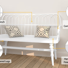 CBJCBJ Farmhouse Entryway Bench, Spindle Back Wooden Dining Benches for Living Room, Mudroom