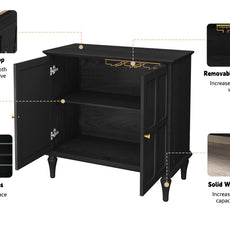 CBJCBJ Sideboard Buffet Cabinet with Storage, 31.4'' Mid Century Modern Storage Cabinet with 2 Doors and Adjustable Shelves, Accent Cabinet for Entryway, Dining Room, Living Room, Bedroom