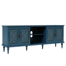 HLR® 67'' Vintage TV Stand with Hollow Carved Doors