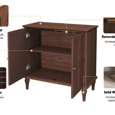 CBJCBJ Sideboard Buffet Cabinet with Storage, 31.4'' Mid Century Modern Storage Cabinet with 2 Doors and Adjustable Shelves, Accent Cabinet for Entryway, Dining Room, Living Room, Bedroom