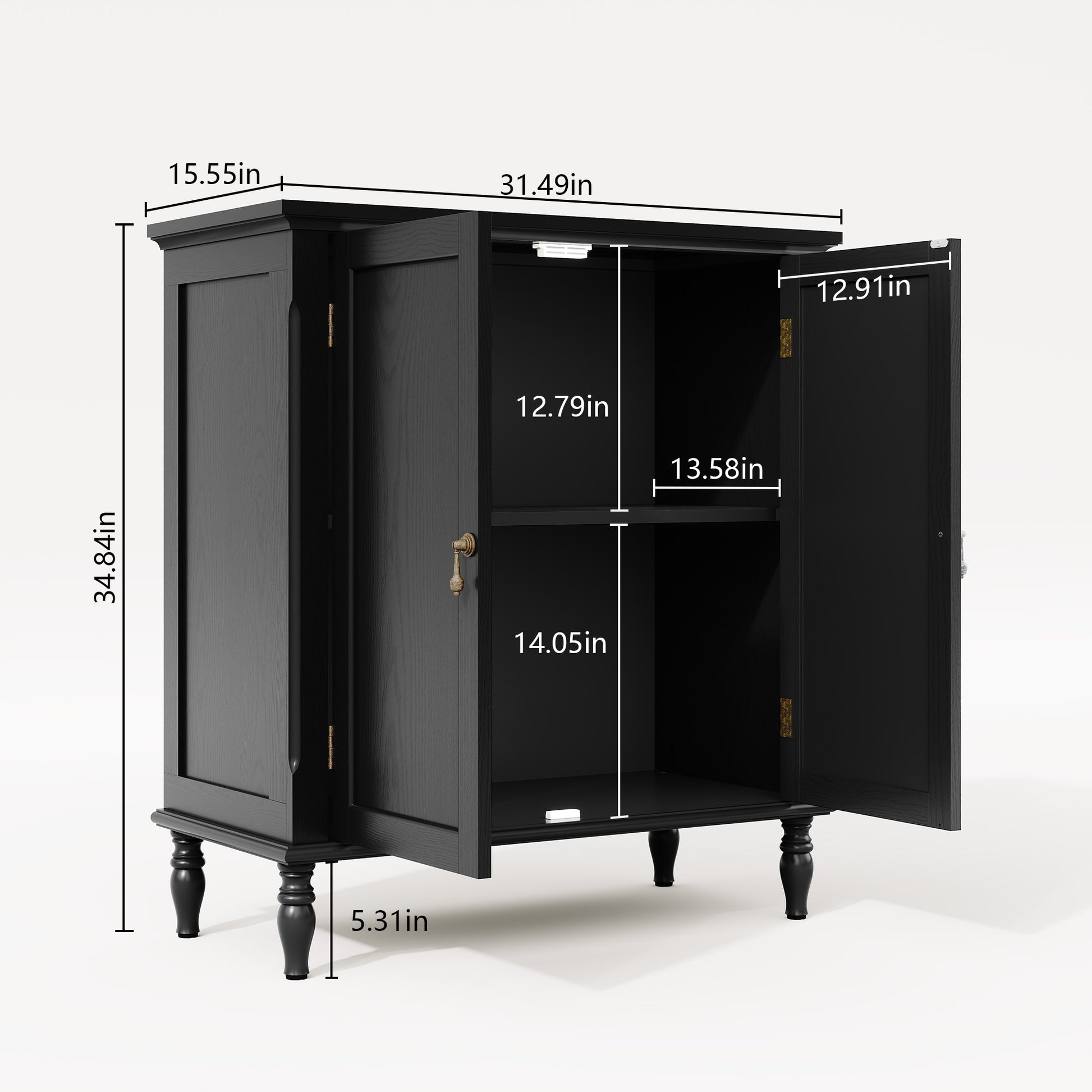 HLR 31.5'' Large Sideboard Buffet Cabinet with Storage, 2 Doors Modern Credenza Table for Living Room