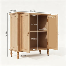 HLR 31.5'' Large Sideboard Buffet Cabinet with Storage, 2 Doors Modern Credenza Table for Living Room, Brown