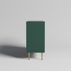 HLR 58" Modern Accent Sideboard Cabinet, 4 Doors, Adjustable Shelves, Fluted Storage Cabinet, Green