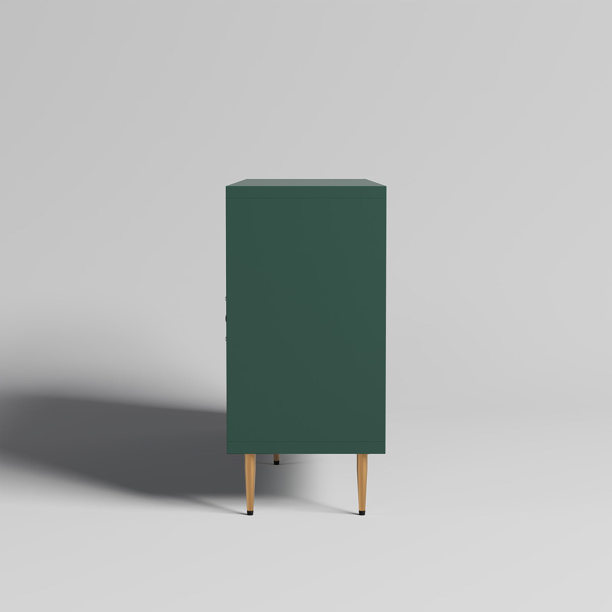 HLR 58" Modern Accent Sideboard Cabinet, 4 Doors, Adjustable Shelves, Fluted Storage Cabinet, Green