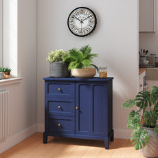HLR® Wooden Accent Cabinet with 3 Drawers and Doors