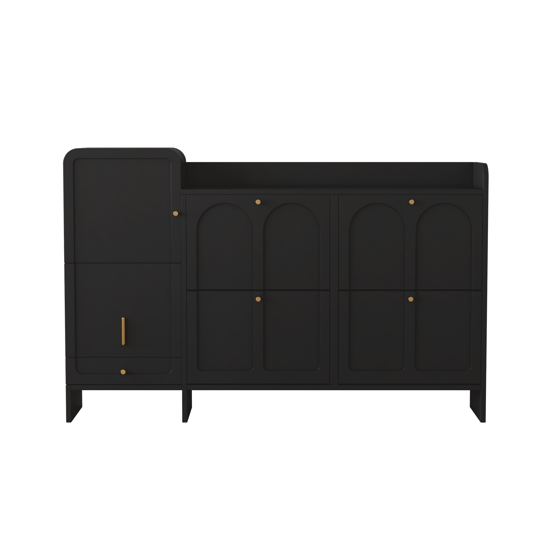HLR® Modern Large Shoe Cabinet with 4 Flip Drawers