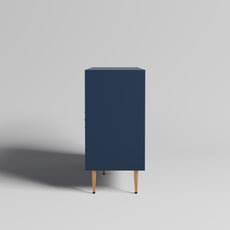 HLR 58" Modern Accent Sideboard Cabinet, 4 Doors, Adjustable Shelves, Fluted Storage Cabinet, Blue