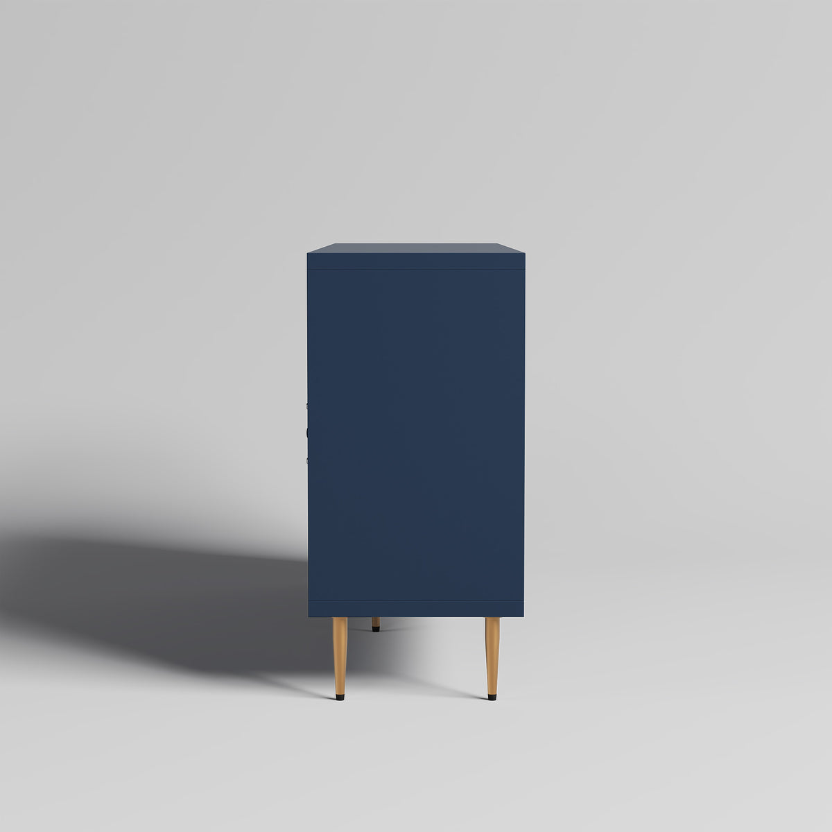 HLR 58" Modern Accent Sideboard Cabinet, 4 Doors, Adjustable Shelves, Fluted Storage Cabinet, Blue