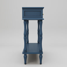 HLR 41" Mid Century Console Tables, Entryway Tables with 2 Drawers, 10 Mins Assembly, Blue