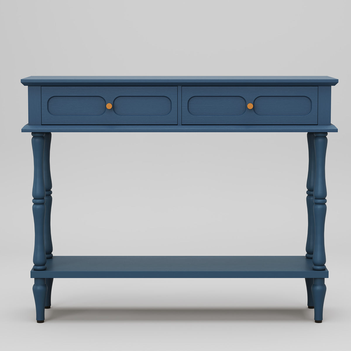 HLR 41" Mid Century Console Tables, Entryway Tables with 2 Drawers, 10 Mins Assembly, Blue