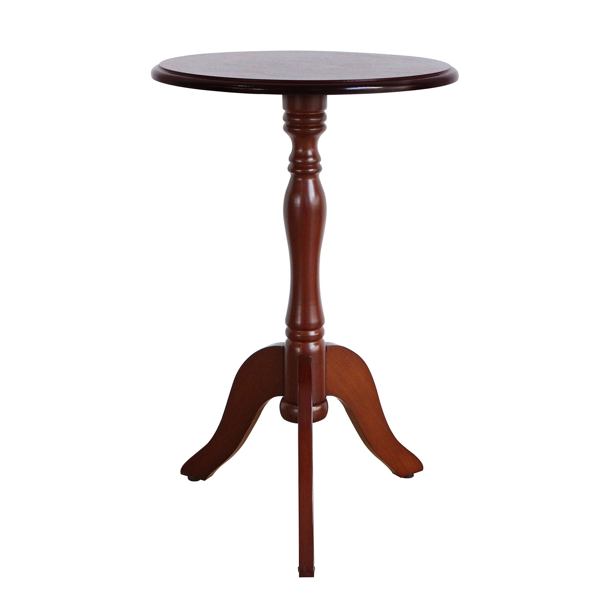 HLR Round Small End Table Set of 2, Wooden Pedestal Side Coffee Table, 2pcs Vintage Accent Nightstand for Living Room, Bedroom, Entryway, Dark Brown