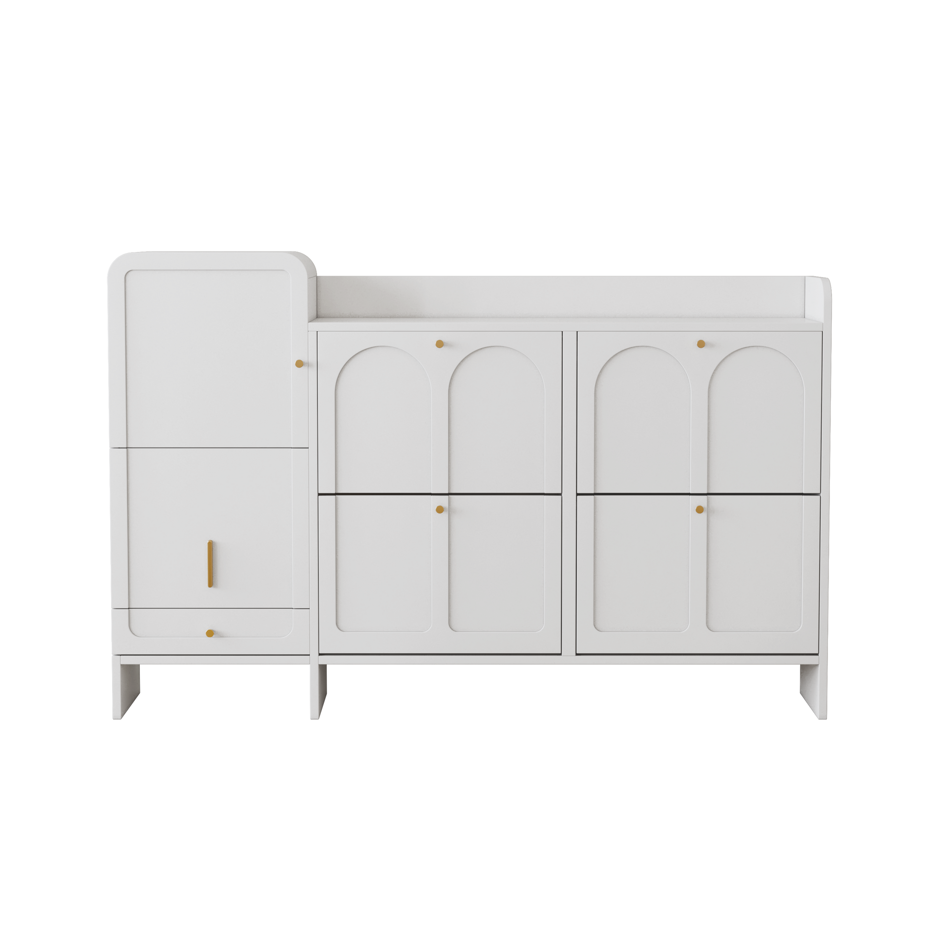 HLR® Modern Large Shoe Cabinet with 4 Flip Drawers