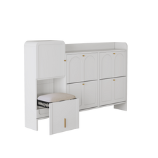 HLR® Modern Large Shoe Cabinet with 4 Flip Drawers