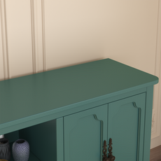 HLR 59" Mid Century Modern Storage Cabinet with Shelf, Vintage Large Sideboard Buffet Cabinet with 4 Doors, Green