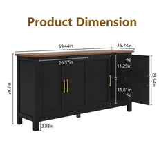 CBJCBJ 58” Modern Sideboard Buffet Cabinet, Living Room Accent Cabinet with Storage, for Kitchen