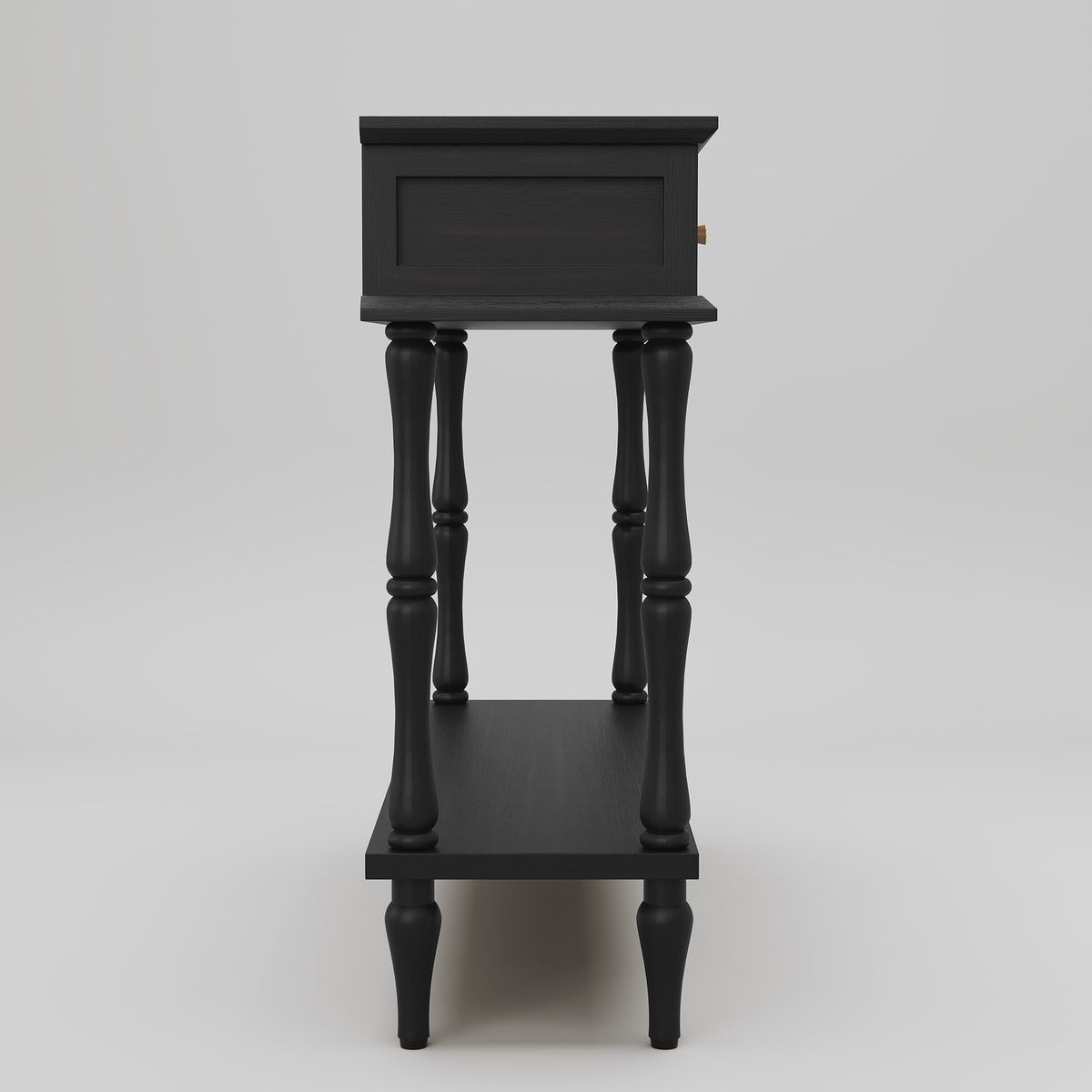 HLR 41" Mid Century Console Tables, Entryway Tables with 2 Drawers, 10 Mins Assembly, Black